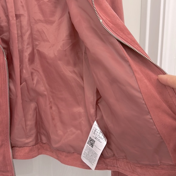 Guess Faux Suede Women’s Jacket Mauve 1/2 Zip Front Zip pockets Lined Sz XS - Picture 6 of 10